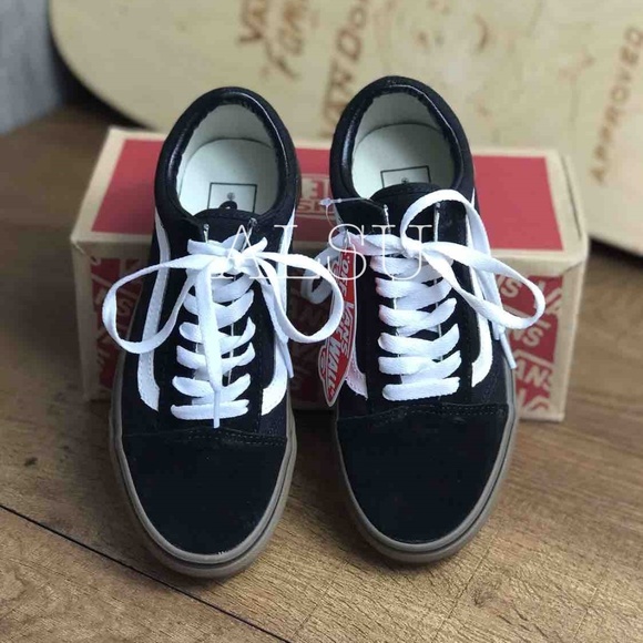 VANS Old Skool Gumsole Black White Kid’s AUTHENTIC - Picture 3 of 8